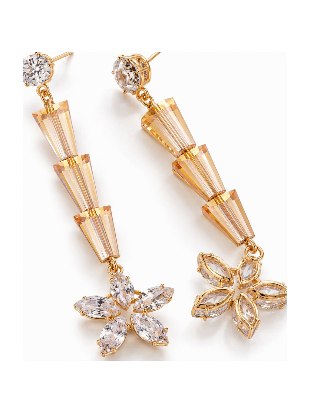 Crystal Cone Star Drops Rose Gold - Attractive Sister