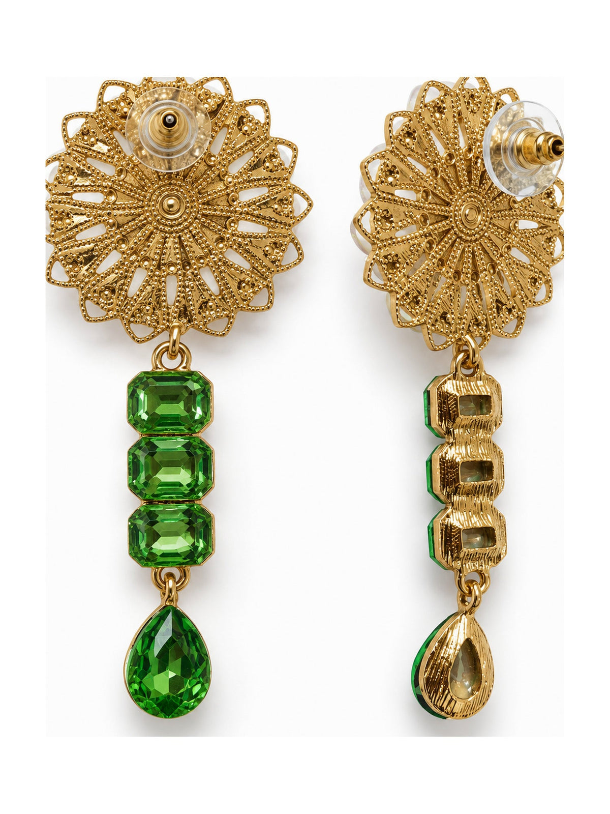 Pearl Flower Crystal Drops Green - Attractive Sister