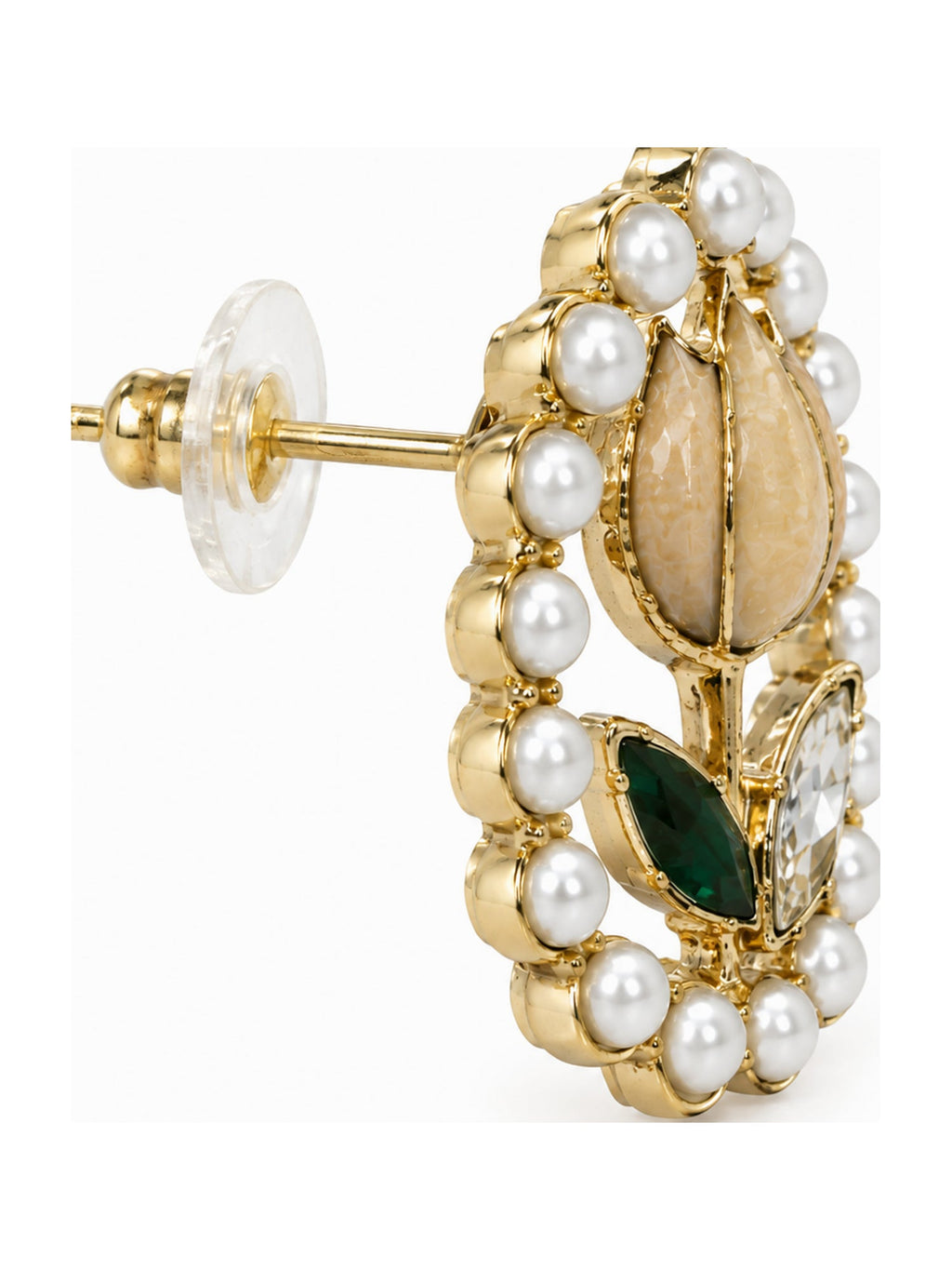 Pearl Halo Tulip Studs Ivory - Attractive Sister
