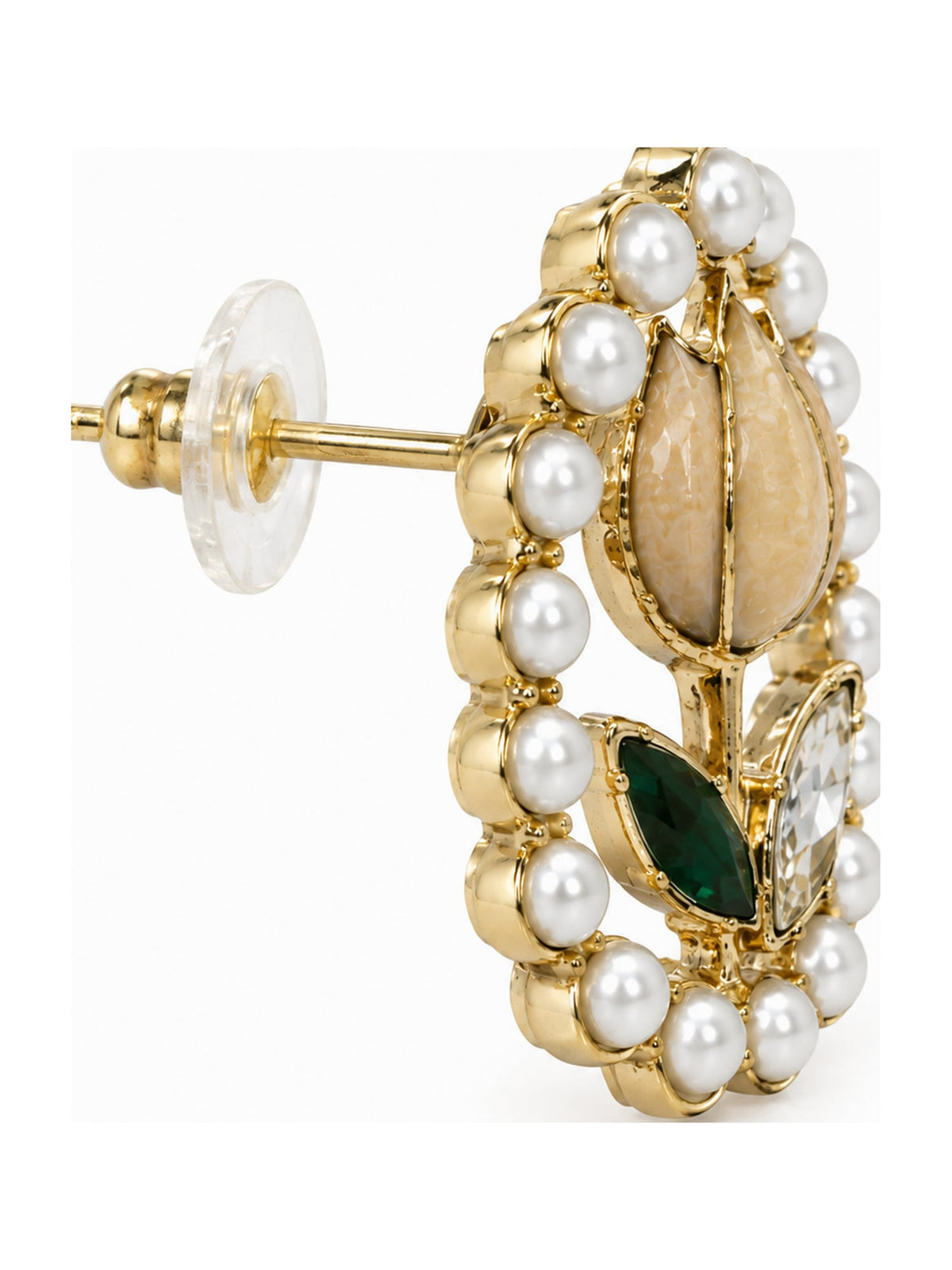 Pearl Halo Tulip Studs Ivory - Attractive Sister