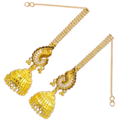 Opulent Gold-Plated Double Curtain Jhumka Earrings – Traditional Indian Bridal Jewelry for Special Occasions - Attractive Sister