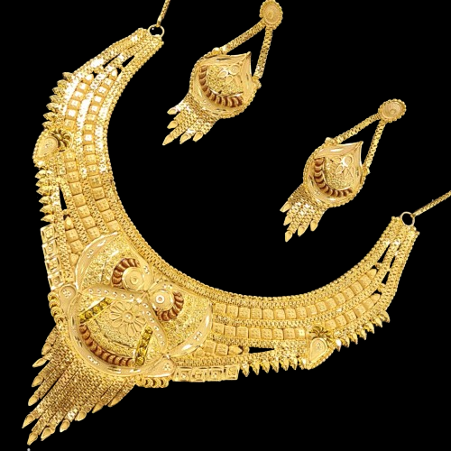 Luxurious Gold-Plated Indian Necklace Set