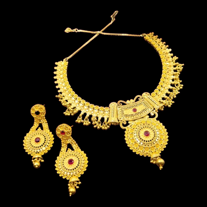 "Minimalist One-Gram Gold-Plated Necklace Set Lightweight and Elegant "