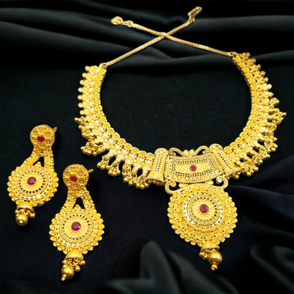 "Minimalist One-Gram Gold-Plated Necklace Set Lightweight and Elegant "