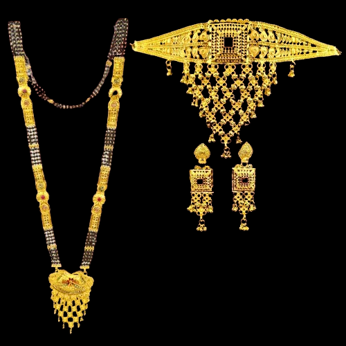 Stunning One Gram Gold Necklace Set Combo with Earrings – New Trends