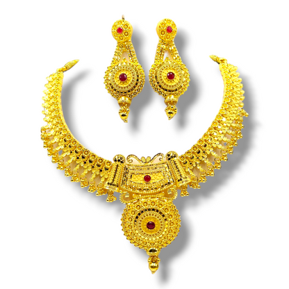 "Minimalist One-Gram Gold-Plated Necklace Set Lightweight and Elegant "