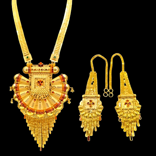 Traditional Gold-Plated Indian Necklace Set