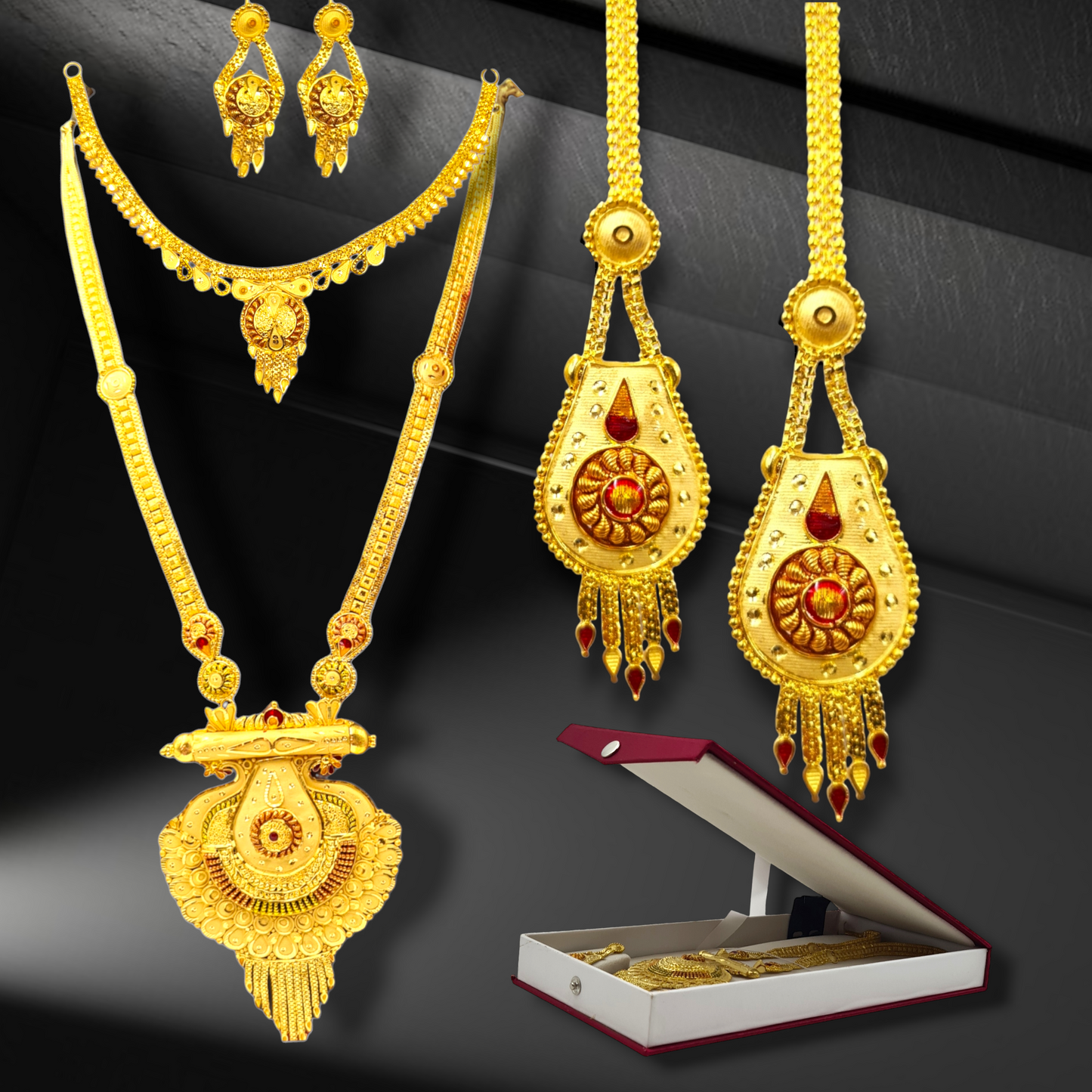 Elevate Your Elegance with Our 2 Gram Gold Combo Necklace Set