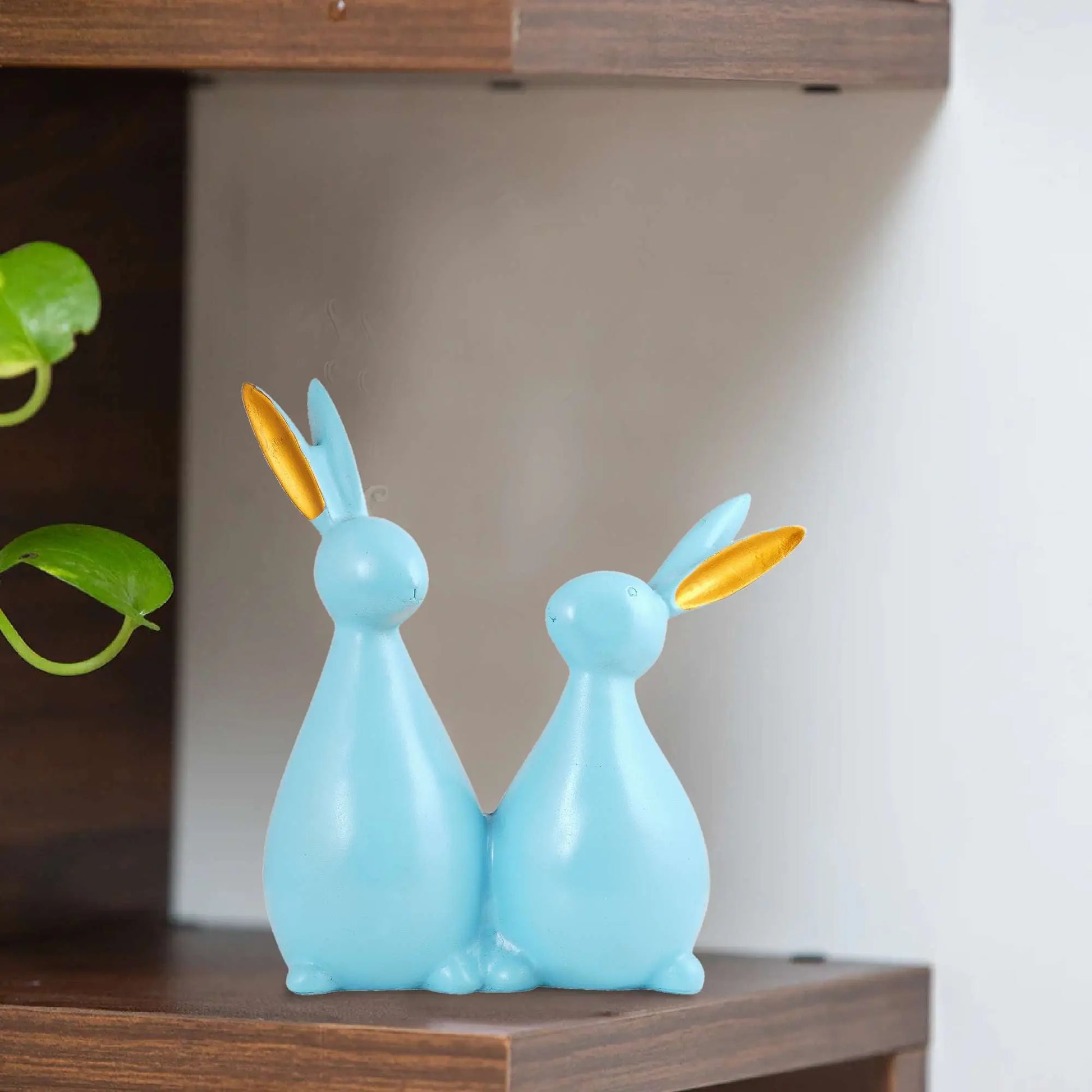 M/S PREM CRAFTS  Rabbit Cute Pair Statue for Home Decor Showpiece | Kids Room Decorative Showpiece (Sky Blue) M/S PREM CRAFTS