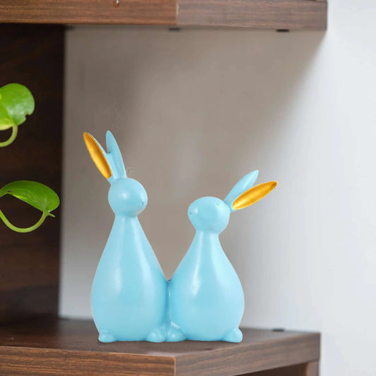 M/S PREM CRAFTS  Rabbit Cute Pair Statue for Home Decor Showpiece | Kids Room Decorative Showpiece (Sky Blue) M/S PREM CRAFTS