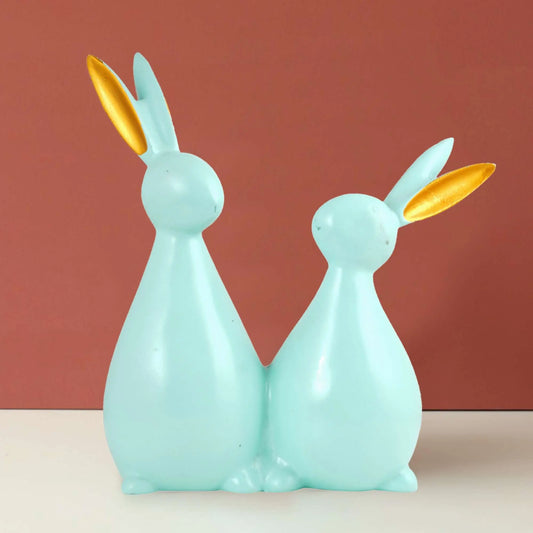 M/S PREM CRAFTS  Rabbit Cute Pair Statue for Home Decor Showpiece | Kids Room Decorative Showpiece (Light Green) M/S PREM CRAFTS