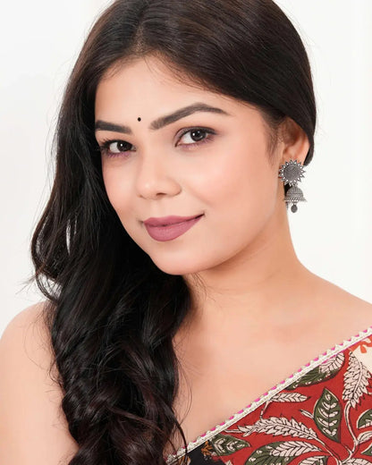 Earrings for Women Traditional Silver OXidised Jhumka Set | German Silver Chand Baliyan & Jhumkas Earrings | Birthday & Anniversary Gift Attractive Sister