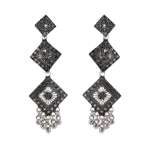 Women Traditional Silver AZ838-OXidised Jhumka Set | German Silver Chand Baliyan & Jhumkas Earrings for Women | Birthday & Anniversary Gift Attractive Sister