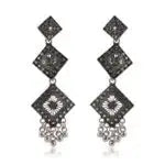 Women Traditional Silver AZ838-OXidised Jhumka Set | German Silver Chand Baliyan & Jhumkas Earrings for Women | Birthday & Anniversary Gift Attractive Sister