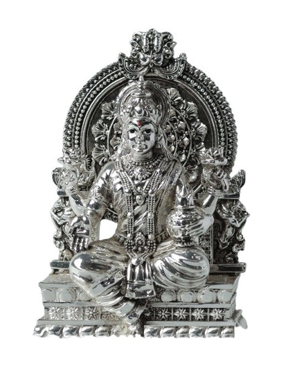 Gold and Silver Plated Maa Laxmi Ji Statue - 165g, 3.75" x 1.75" x 2.25" - Prosperity Idol