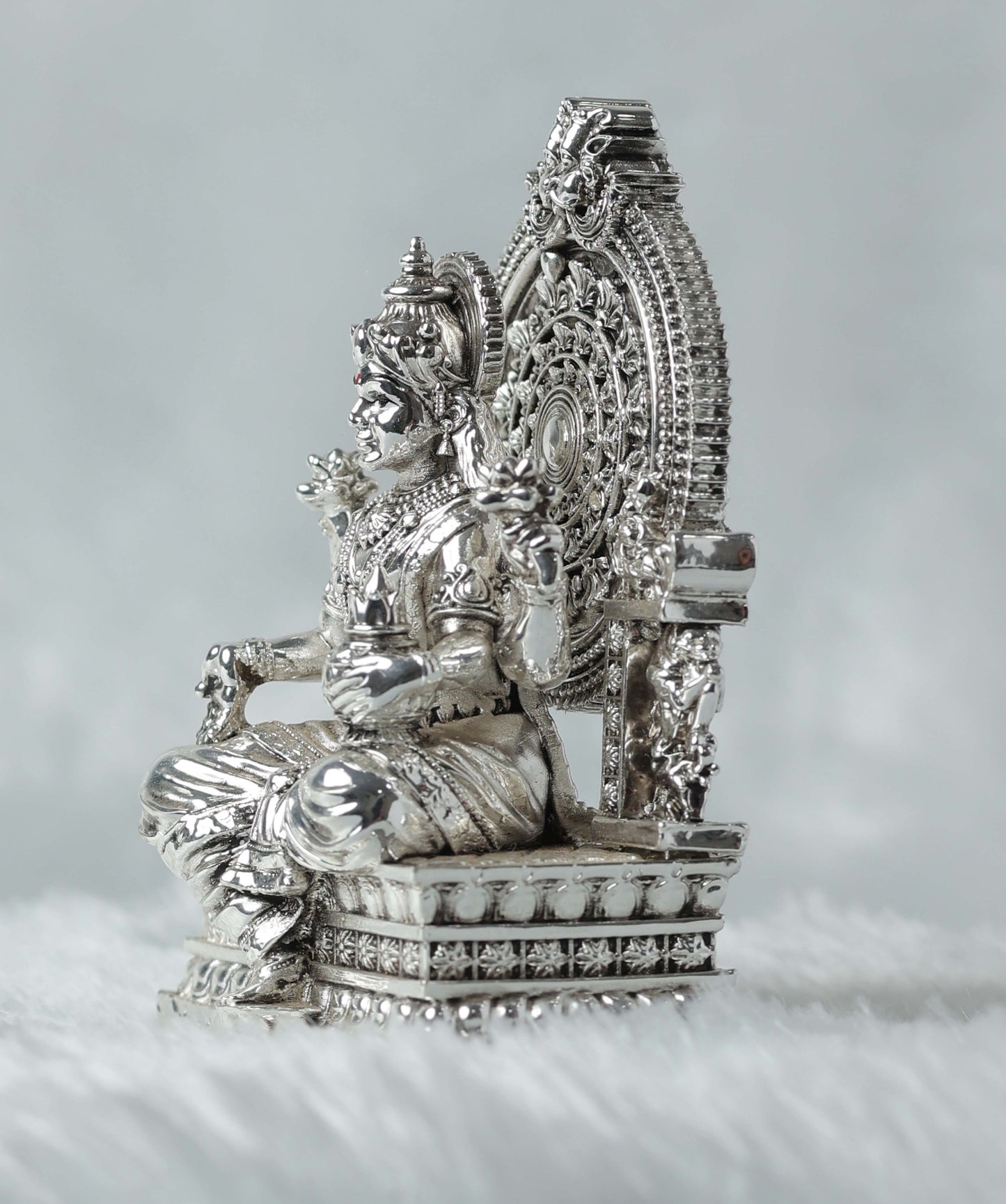 Gold and Silver Plated Maa Laxmi Ji Statue - 165g, 3.75" x 1.75" x 2.25" - Prosperity Idol