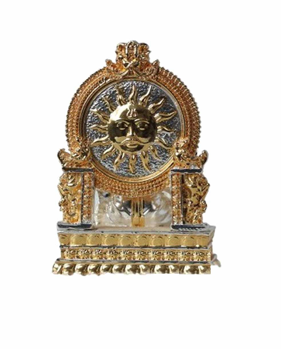 Gold and Silver Plated Maa Laxmi Ji Statue - 165g, 3.75" x 1.75" x 2.25" - Prosperity Idol