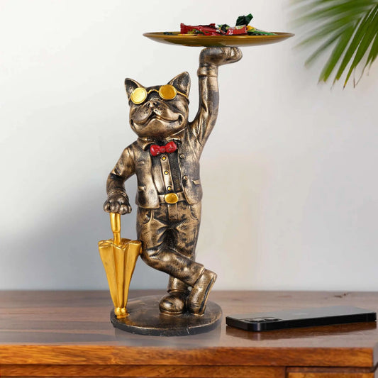 M/S PREM CRAFTS  Cool Dog Showpiece with Plate for Home Dcor Item | Kitchen,Bedroom,Office,Dinning Table Decorative Item -02 M/S PREM CRAFTS