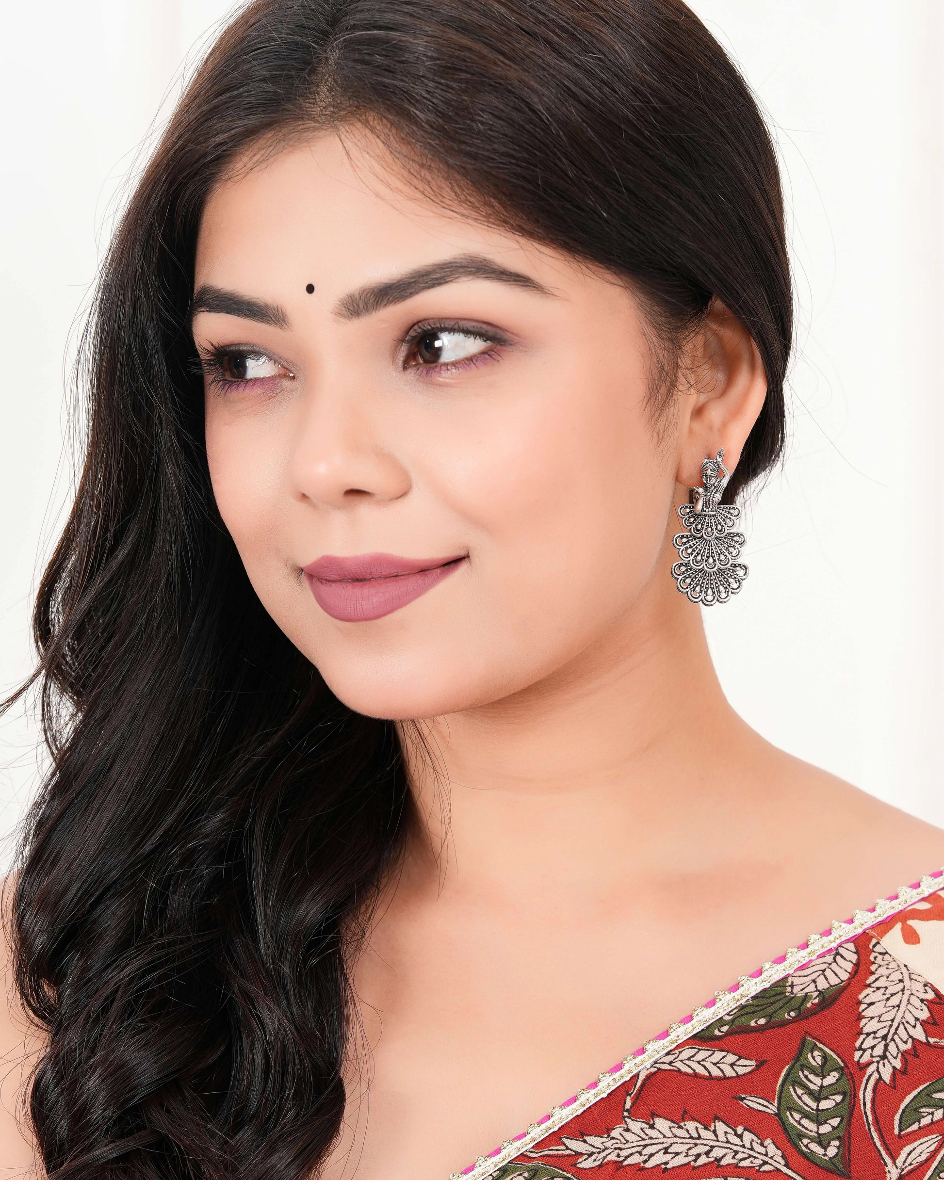 Handmade Traditional Jhumki with Moon and Flower Motif Chandbali Design Ethnic Jhumki Earrings for Women and Girls-8 Attractive Sister