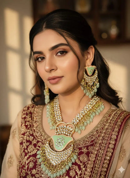 Designer Meenakari Work Long Necklace With Earrings – Beautiful Premium Quality Jewellery RE