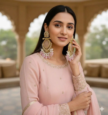 Haldi Special Yellow Carved Stone Earrings with Kundan & Pearls – Trending Mehndi Jewellery 2025 RE