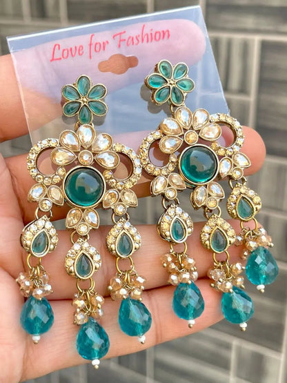 Trending Kundan Meenakari Chandbali Earrings with Red Jhumki – Party, Wedding & Festival Wear RE