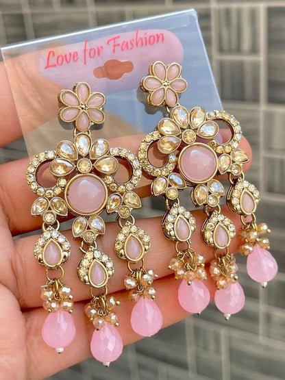 Trending Kundan Meenakari Chandbali Earrings with Red Jhumki – Party, Wedding & Festival Wear RE