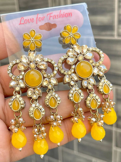 Trending Kundan Meenakari Chandbali Earrings with Red Jhumki – Party, Wedding & Festival Wear RE