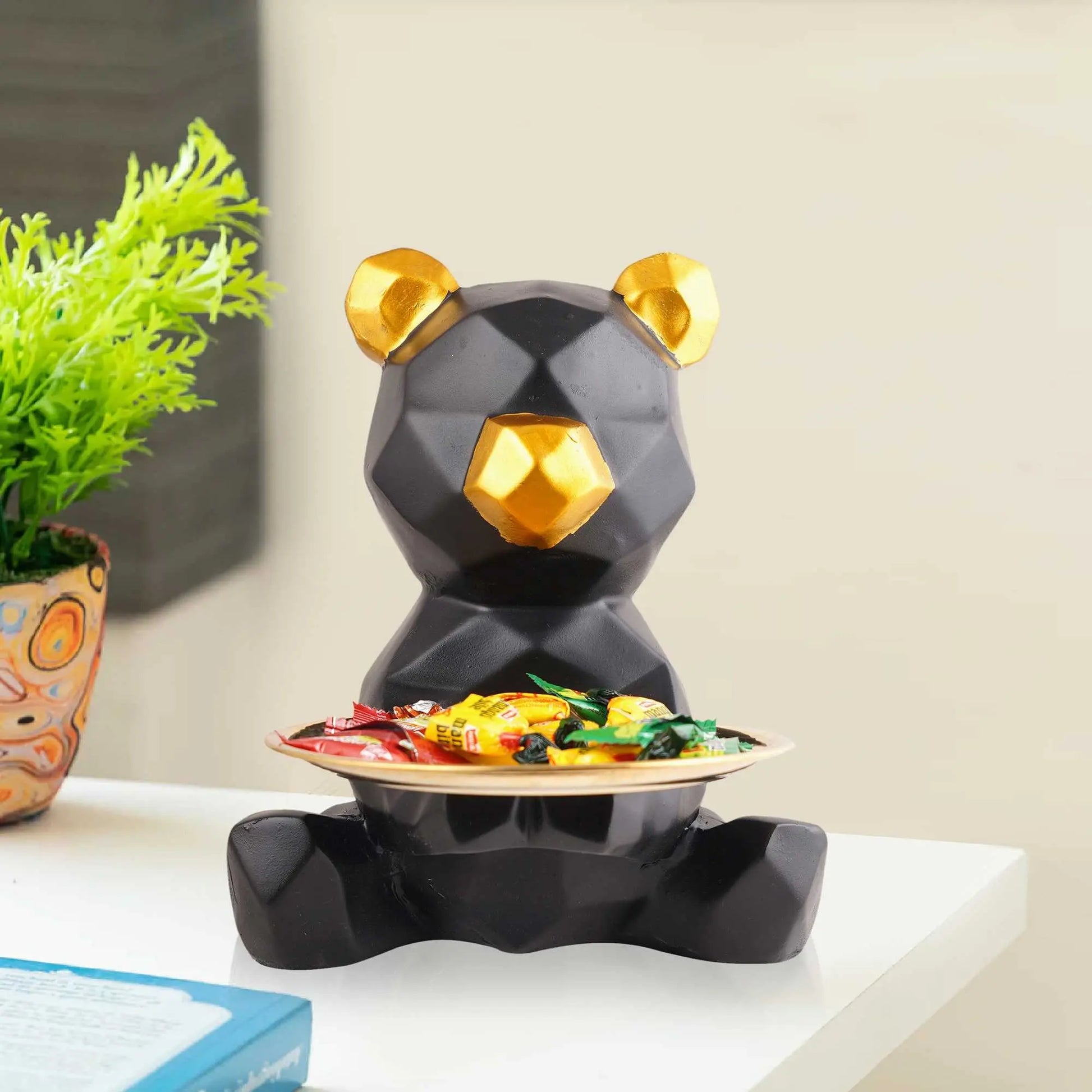 M/S PREM CRAFTS  Cool Dog Showpiece with Plate for Home Dcor Item | Kitchen,Bedroom,Office,Dinning Table Decorative Item -01 M/S PREM CRAFTS