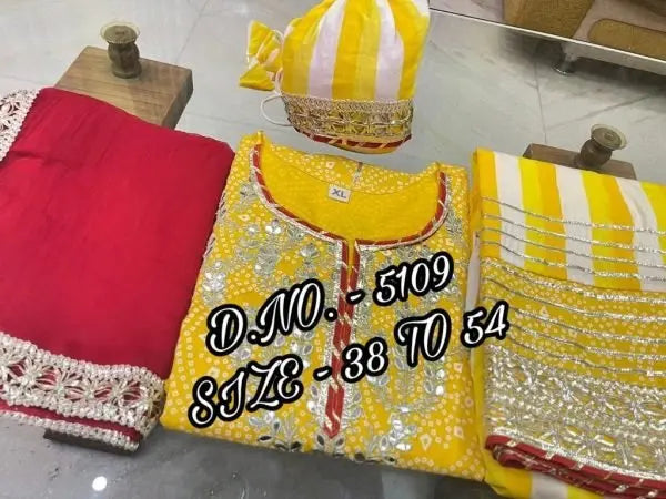Premium Rayon 14 Kg Sharara Set with Embroidered Kurti, Chiffon Dupatta & Potli Bag RE