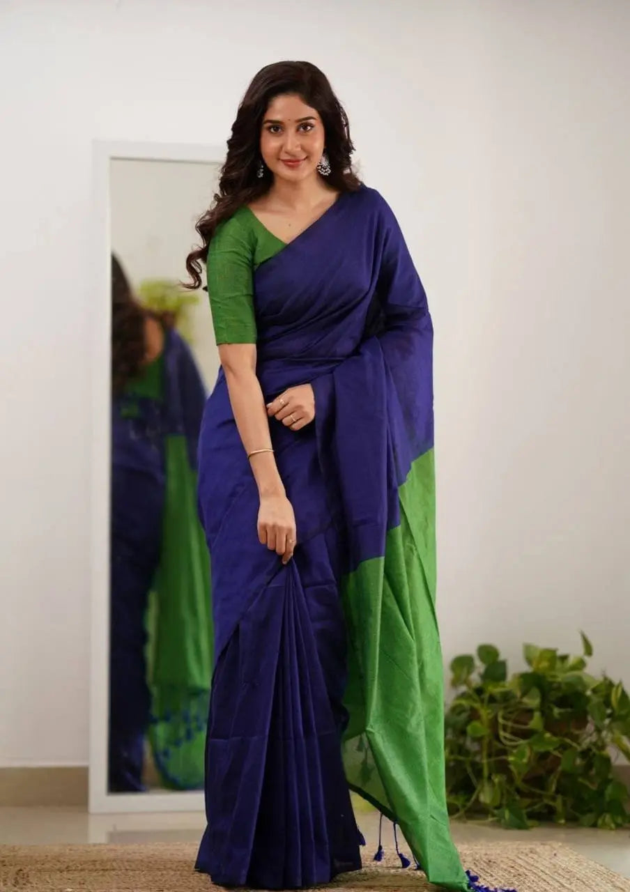 Women's Pure Cotton Handloom Saree Combo | Soft Lightweight Traditional Saree Collection RE