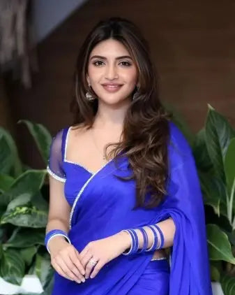 Bollywood Actress Georgette Saree For Farerwell RE