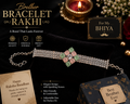Special Silver AD stone braslet rakhi for brother