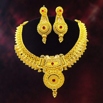 "Minimalist One-Gram Gold-Plated Necklace Set Lightweight and Elegant "