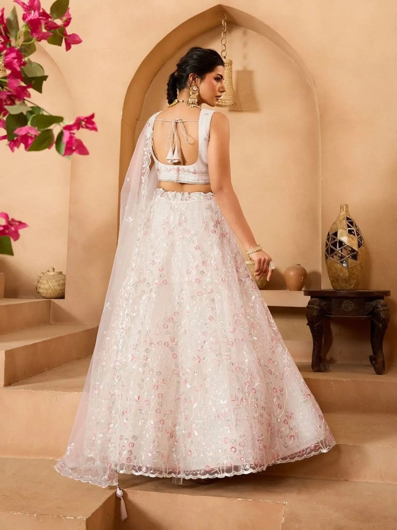 Premium Net Lehenga with Sequins and Stone Accents for Party Look / RE