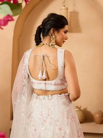 Premium Net Lehenga with Sequins and Stone Accents for Party Look / RE