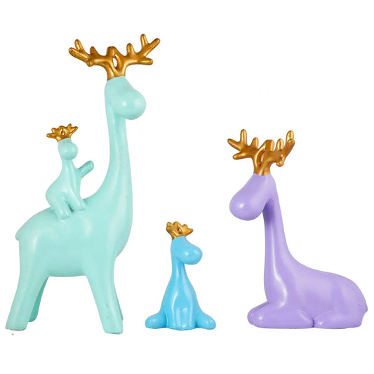 M/S PREM CRAFTS  Deer Family Showpiece for Home Decor Showpiece | Reindeer Family Statue for Home Decor (Set of 3) M/S PREM CRAFTS