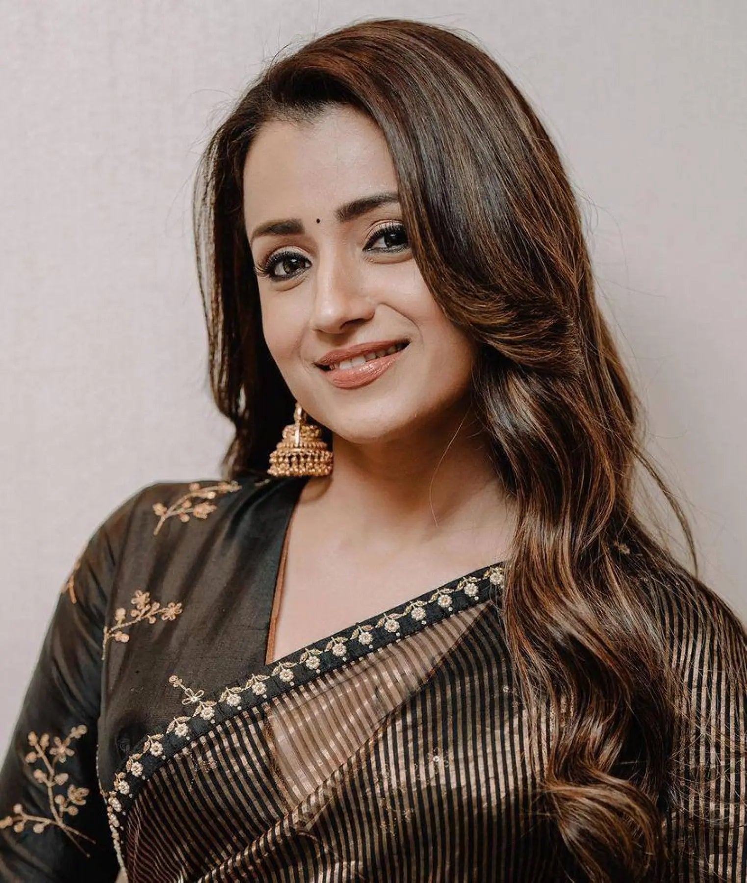 Designer Tissue Saree with Embroidered Blouse Inspired by Trisha Krishnan RE