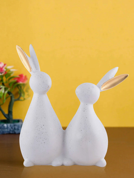 M/S PREM CRAFTS  Rabbit Cute Pair Statue for Home Decor Showpiece | Kids Room Decorative Showpiece (Off White) M/S PREM CRAFTS