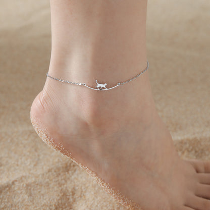 Women's Cute Walking Cat Anklet