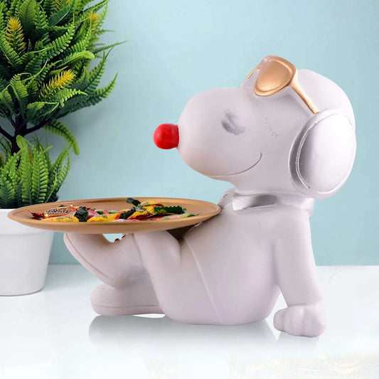 M/S PREM CRAFTS  Decorative White Resin Dog Showpiece for Home Decor, Living Room, Table Decoration for Gifting 8 Inches M/S PREM CRAFTS