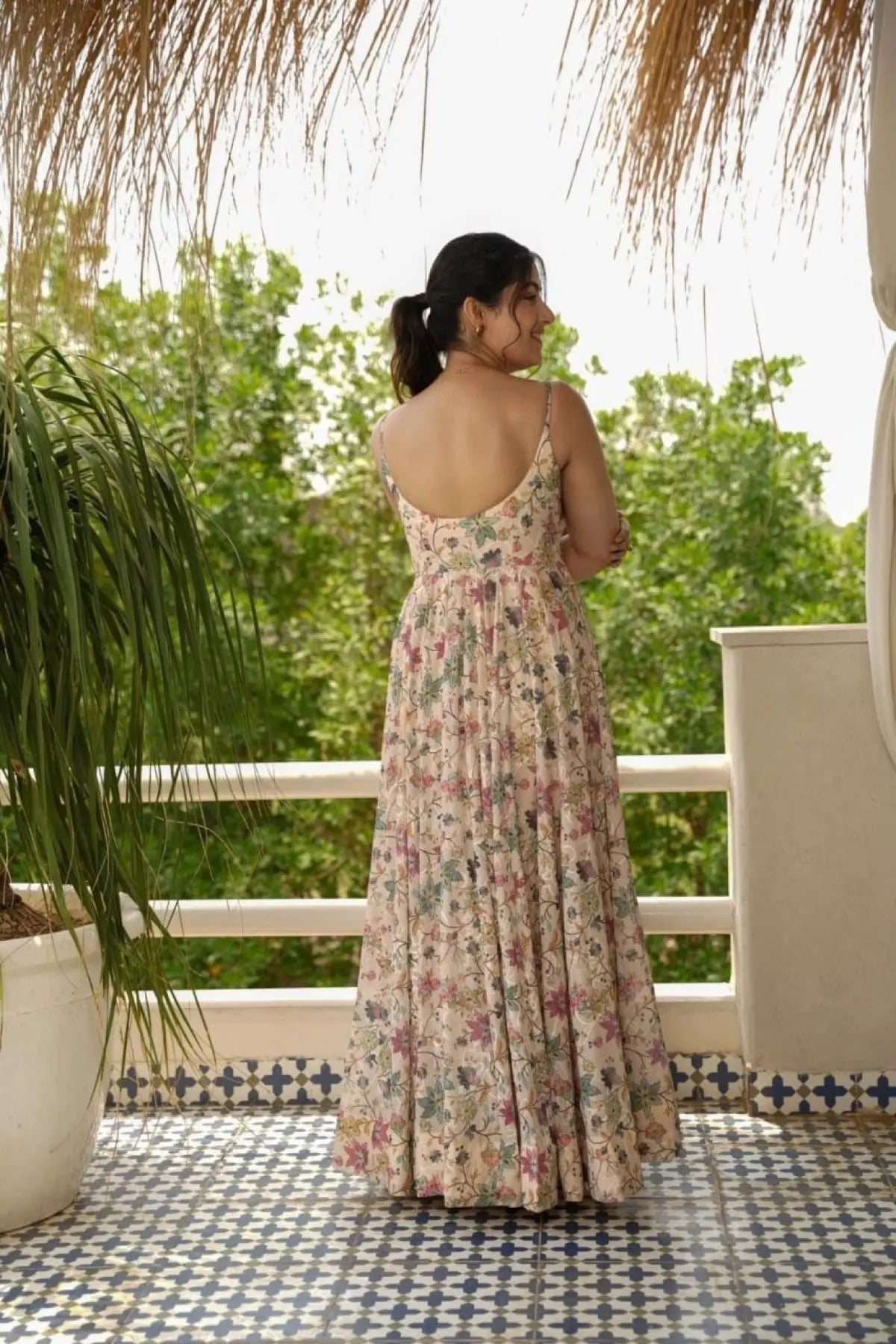 Elegant All Over Print Western Long Gown Bestselling Printed Maxi Dress RE