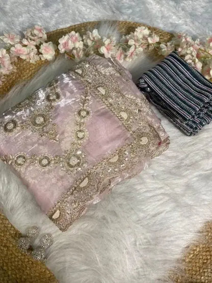 Luxe Organza Wedding Set with Rich Embroidery & Statement Blouse Celebration Ready Look RE