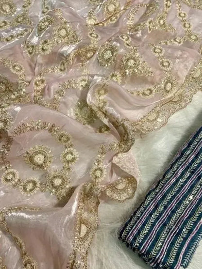Luxe Organza Wedding Set with Rich Embroidery & Statement Blouse Celebration Ready Look RE