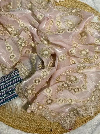 Luxe Organza Wedding Set with Rich Embroidery & Statement Blouse Celebration Ready Look RE