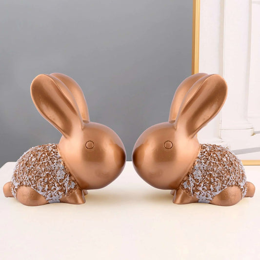 M/S PREM CRAFTS  Rabbit Cute Pair Statue for Home Decor Showpiece | Kids Room Decorative Showpiece (Copper) M/S PREM CRAFTS