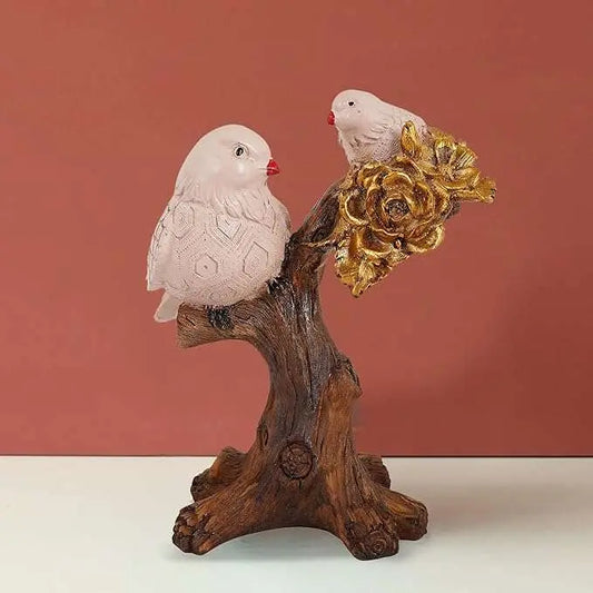 M/S PREM CRAFTS  Resin Handcrafted Birds Couple On Tree Showpiece Bird Statue For Home Dcor Living Room Bedroom Table Top Antique Garden Decoration Items-02 M/S PREM CRAFTS