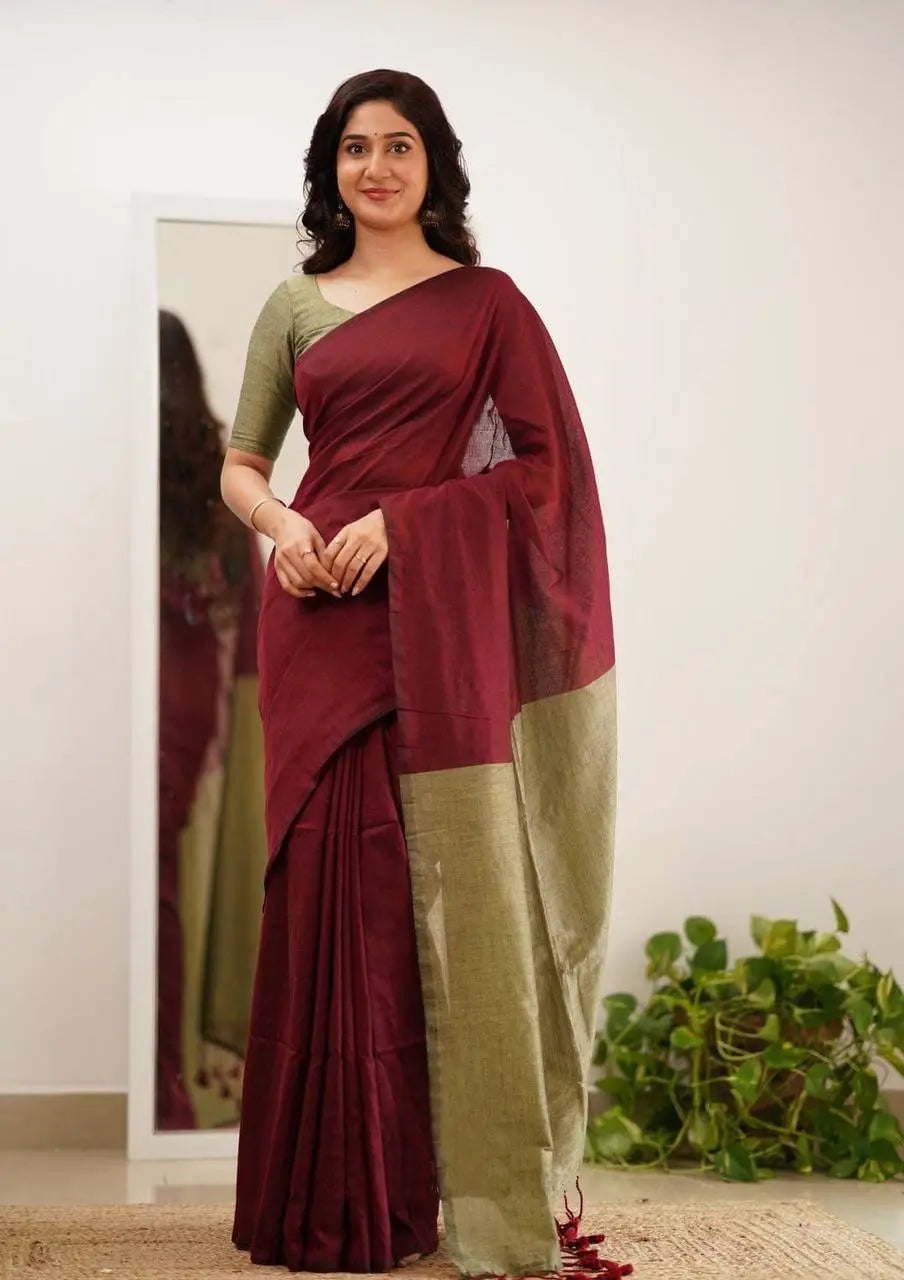 Women's Pure Cotton Handloom Saree Combo | Soft Lightweight Traditional Saree Collection RE