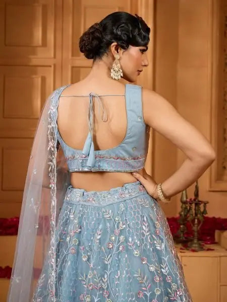 Premium Net Lehenga with Sequins and Stone Accents for Party Look / RE