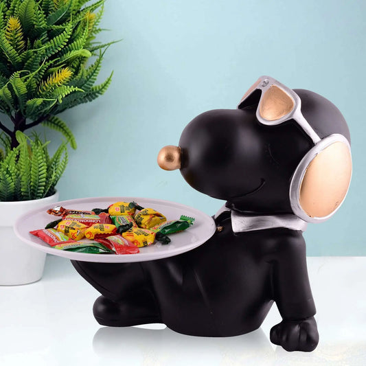 M/S PREM CRAFTS  Decorative Black Resin Dog Showpiece for Home Decor, Living Room, Table Decoration for Gifting 8 Inches M/S PREM CRAFTS